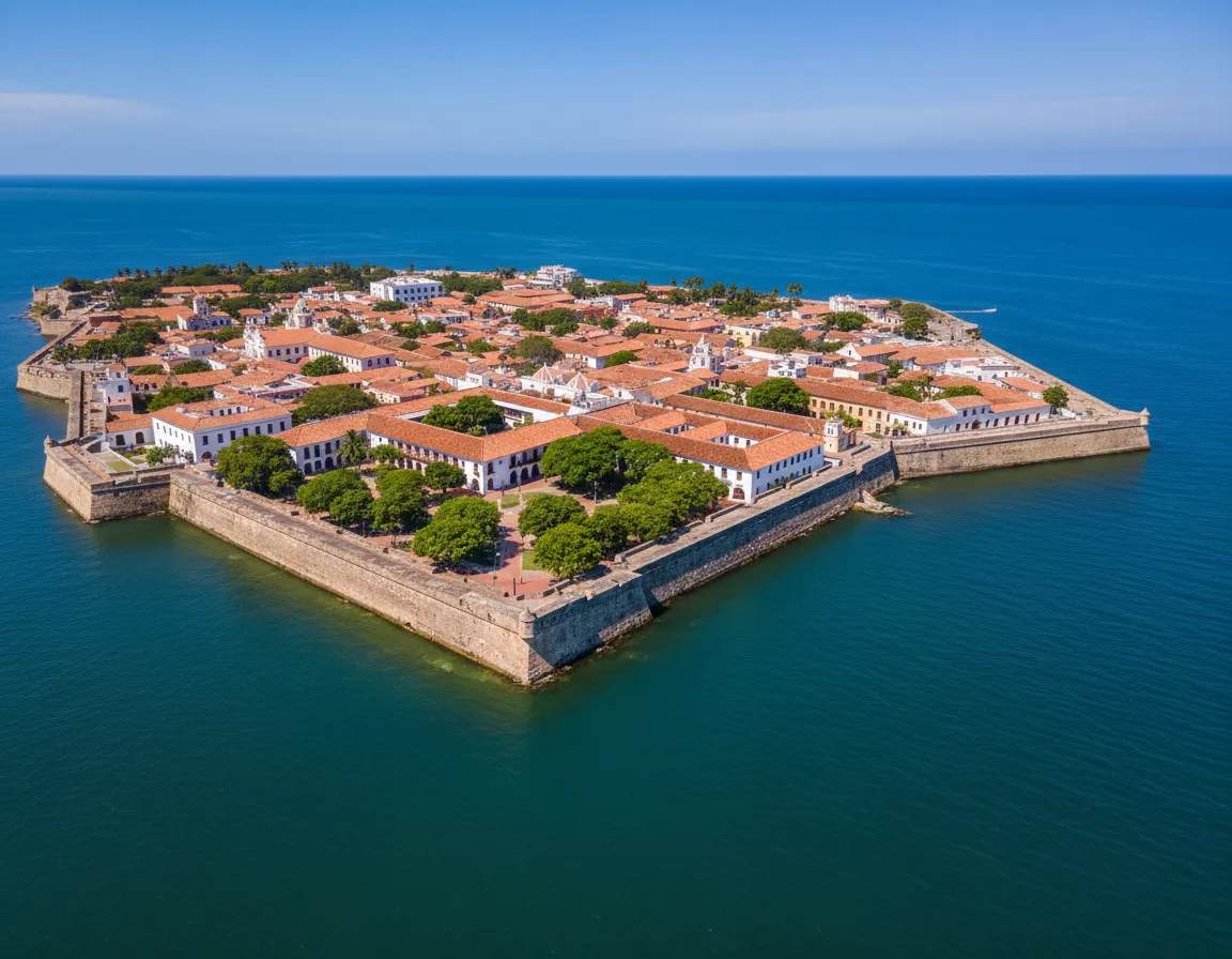 Vista aérea de la Ciudad Amurallada de Cartagena